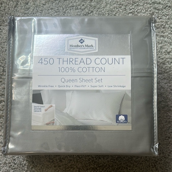 Gray Queen Sheet Set - 450 Thread Count 100% cotton. New - Picture 1 of 3